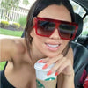 Women Oversized Square Frame Sunglasses Gradient Shades Sun Glasses(C6)