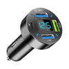 4 in 1 USB PD20W+QC3.0+2.4A Digital Display Car Fast Charger