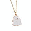 Halloween Jewelry Alloy Ghost Earrings Necklace(White Earrings+Necklace)