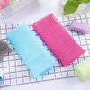 2 PCS Long Nylon Mesh Bath Shower Body Washing Clean Exfoliate Puff Scrubbing Towel Cloth Scrubbers Body Face Wash Cleaning Towel(Pink)