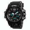 SKMEI 1155B Multifunctional Men Outdoor Sports Noctilucent Waterproof Large Dial Wrist Watch(Black)