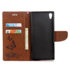 For Sony Xperia XA1 Pressed Flowers Butterfly Pattern Horizontal Flip Leather Case with Holder & Card Slots & Wallet(Brown)