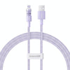 Baseus Gem Transparent 2.4A USB to 8 Pin Fast Charging Data Cable, Length:1m(Purple)