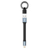 IVON CA90 2.4A USB to 8 Pin Portable Data Cable with Ring, Length: 14.5cm(Dark Gray)