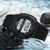 SKMEI 1821 Stainless Steel Buckle Silicone Strap Electronic Watch(Black Gold)
