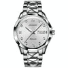 JIN SHI DUN 8813 Fashion Waterproof Luminous Automatic Mechanical Watch, Style:Men(Silver White)