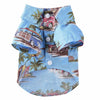 Dog Print Pet Beach Shirt, Blue, Size S (3-3.5kg) - Cotton