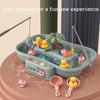 Play House Children Educational Electric Cycle Rotating Fishing Station Summer Water Game Toy Set, Colour: Pink 6 Ducks
