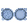 Collapsible Silicone Pet Bowl, Double, Slow Feed, Portable, Sky Blue