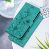For Realme 13+ Global Lily Embossed Leather Phone Case(Green)