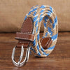 Narrow Version Elastic Canvas Weave Waistband, Length:95 x 2.5cm(C18 Light Blue+Khkai)