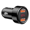 Baseus 45W Dual QC Car Digital Display Intelligent Quick Charge Charger(Black)