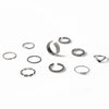 10pcs/set Multi-Metal Twisted Pearl Hollow Open Ring(SKU6234 Silver)
