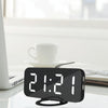 Multifunction Creative Mirror Reflective LED Display Alarm Clock with Snooze Function & 2 USB Charge Port(White)
