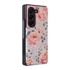 For Samsung Galaxy Z Fold5 Printed Double Buckle RFID Anti-theft Phone Case(Pastoral Rose)