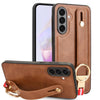 For Samsung Galaxy A36 5G Wristband Leather Back Phone Case(Brown)
