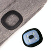 Unisex Warm Winter Polyacrylonitrile Knit Hat Adult Head Cap with 4 LED Lights, Button Battery (Navy Blue)