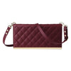 For Samsung Galaxy S24 FE 5G Crossbody Rhombic Sucker Leather Phone Case(Claret)