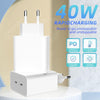 M160 PD 40W Dual Type-C Fast Charger, Specification:EU Plug(White)