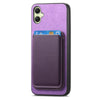 For Samsung Galaxy A06 4G Retro Magsafe Card Bag PU Back Cover Phone Case(Purple)