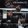 F622U Car Creative Folding Rotatable Double Head Electric Cooling Fan with Dual USB Charging Port, Style:12V Cigarette Lighter