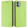 For Samsung Galaxy A04e 4G / F04 RC01 Dual-Folded Magnetic Suction RFID Leather Phone Case(Grass Green)