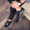 JL-1022 Men British Pointed Leather Shoes Business Casual Shoes, Size: 44(Black)