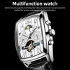 OLEVS 6675 Men Multifunctional Moon Phase Tourbillon Mechanical Watch(White + Silver)