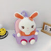 Kindergarten School Bag Plush Toy Children Cute Cartoon Backpack(Bunny Purple)