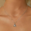 S925 Sterling Silver Paper Airplane Necklace Valentine Day Platinum-plated Jewelry(SCN516)