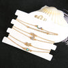 6 PCS/Set Punk Butterfly Eye Star Moon Leaves Crystal Gem Shiny Gold Multilayer Chain Bracelet(Gold)