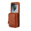 For Samsung Galaxy Z Flip6 AwQuer Crossbody Zipper Wallet Bag Litchi Leather Phone Case(Brown)