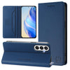 For Samsung Galaxy A25 5G Global RC01 Dual-Folded Magnetic Suction RFID Leather Phone Case(Dark Blue)