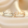 2 PCS J330 Crown Double Layer Open Adjustable Ladies Ring(Rose Gold)