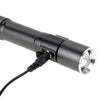 White Light Dimmable Rechargeable Flashlight , 3-Modes with Magnetic & Lanyard(Black)