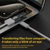 2 in 1 10Gbps PD 100W USB-C / Type-C Charging Side-bend Transfer Adapter(Grey)