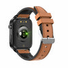 F100 1.7 inch HD Square Screen Leather Strap Smart Watch Supports Body Temperature Monitoring/Blood Oxygen Monitoring(Brown)