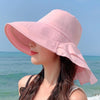 8062 Women Summer Neck Protection Sunscreen Hat Large Brim Fisherman Hat(Pink)