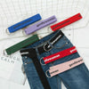 Women Wild Letter Pattern Double Loop Buckle Canvas Belt, Belt Length:130 x 3.8cm(Black World On Red)