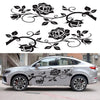 2 PCS/Set D-545 Rose Pattern Car Modified Decorative Sticker(Black)