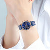 Three-eye Six-needle Imitation Belt Quartz Watch for Women / Men(Blue)