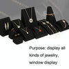 18x20x6cm Horizontal Portrait Seat Black Microfiber Necklace Ring Jewelry Display Live Jewelry Prop Rack