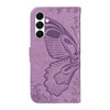 For Samsung Galaxy A26 5G Global Swallowtail Butterfly Embossed Leather Phone Case(Purple)