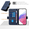 For Samsung Galaxy A56 5G Embossed Rose RFID Anti-theft Leather Phone Case(Dark Blue)