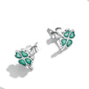 S925 Sterling Silver Four Leaf Clover Ear Studs Women Earrings