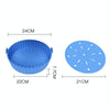 Double-layer Large Size for 8.5-10 inch Air Fryer Silicone Insulated Liner Baking Pan Thickened Cake Molds(Red)