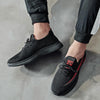 Men Spring Walking Shoes Casual Sports Breathable Flying Knit Shoes, Size: 39(Black)