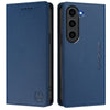 For Samsung Galaxy S23+ 5G RC01 Dual-Folded Magnetic Suction RFID Leather Phone Case(Dark Blue)