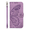 For Samsung Galaxy A26 5G Global Swallowtail Butterfly Embossed Leather Phone Case(Purple)