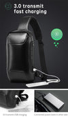BANGE Men Fashion Chest Bag Carbon Brazing Dimensional Waterproof Messenger Bag(Black)